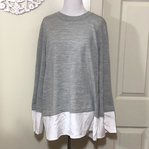 New St John Collection Fine Gauge Tie Back Sweater Wool Knit Oversized Fit - Picture 3 of 5